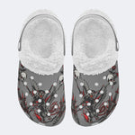 Skull Panther Print - Fur Lined Slippers/Sandals