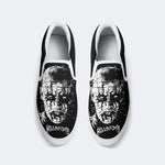 Unisex Black Metal Pinhead Print - Slip On Shoes