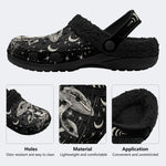 Retro Starry Sky Mushroom Print - Fur Lined Slippers/Sandals