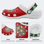 Beach Christmas Coconut Tree - Fur Lined Slippers/Sandals