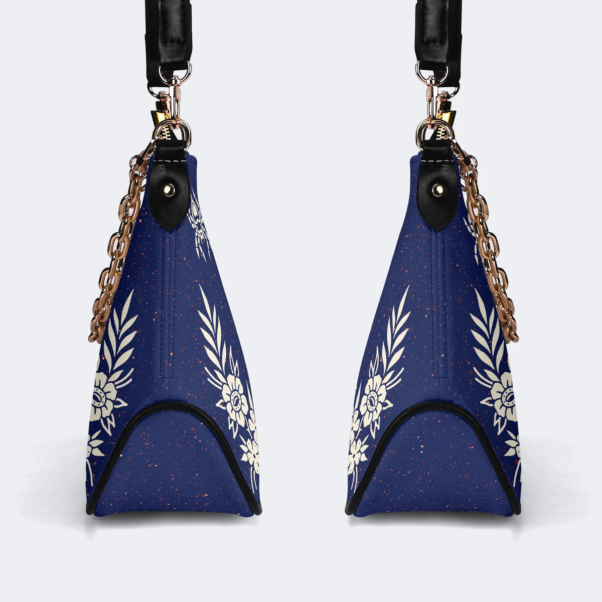 Classic Death Moth Vintage Print - Leather Crossbody Bag