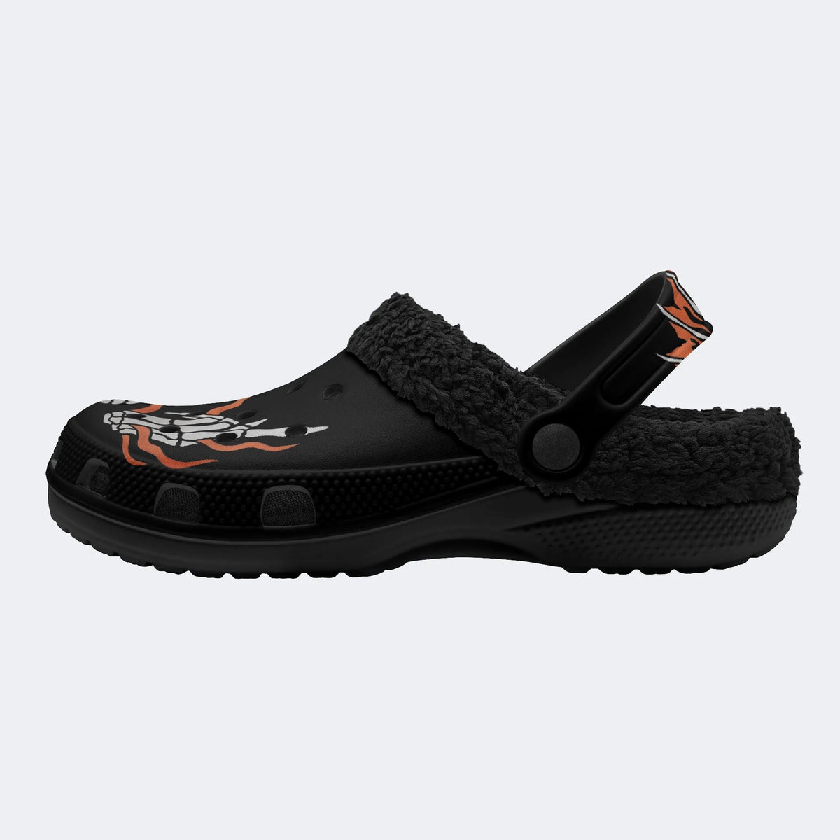 Flame Skeleton Hands - Fur Lined Slippers/Sandals