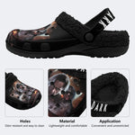Horror Movie Vintage Print - Fur Lined Slippers