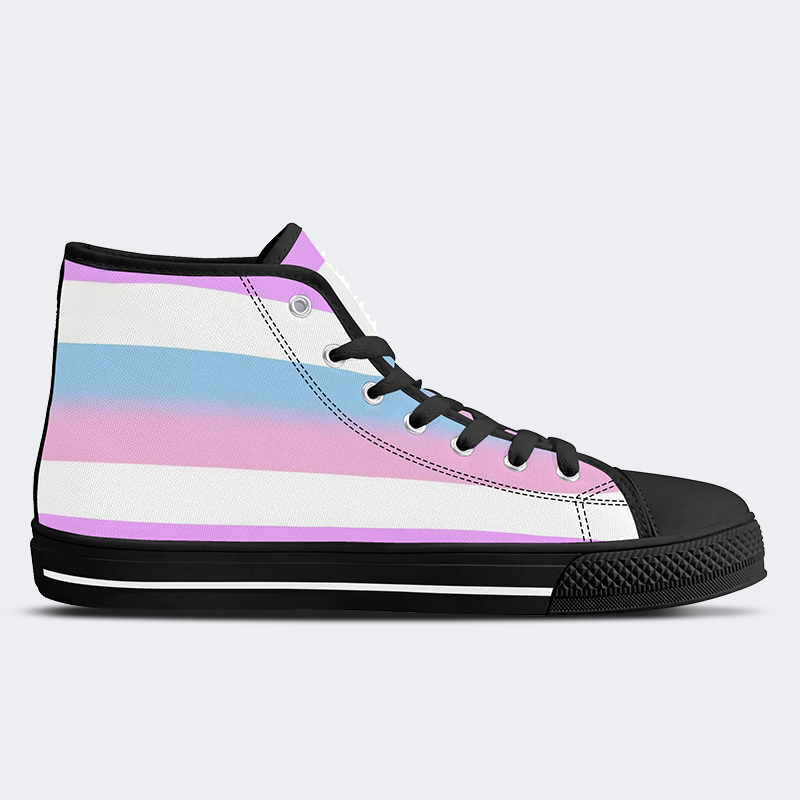 Bigender Pride Flag High Top Canvas Shoes