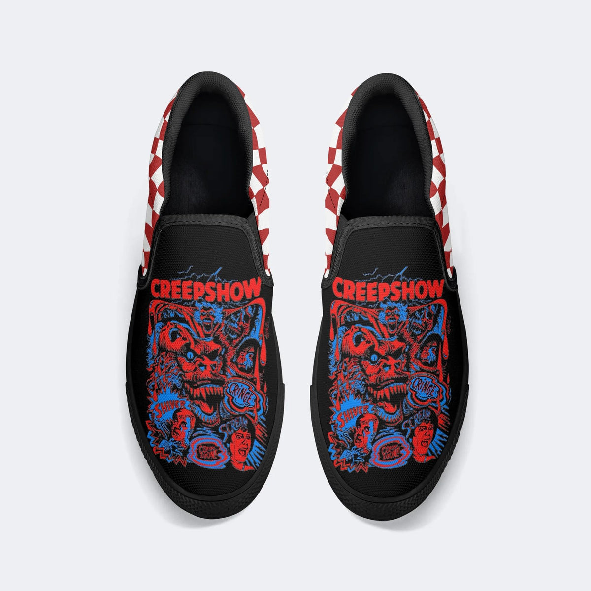 Unisex Horror Movie Graphic Print - Slip On Shoes