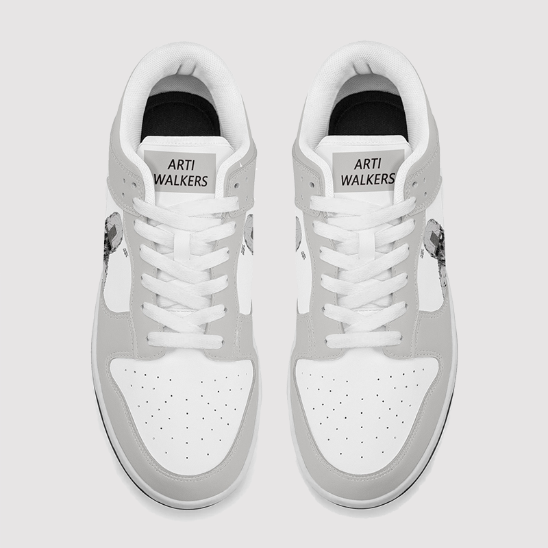 Skull & Letter Dunk Low Leather Sneakers
