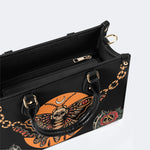 Old School Death Moth Vintage Print - Leather Handbag