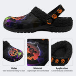 Halloween Horror Night Print - Fur Lined Slippers/Sandals