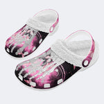 Butterfly And Toe Bone Print - Fur Lined Slippers/Sandals
