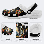 Shark Vintage Print - Fur Lined Slippers/Sandals