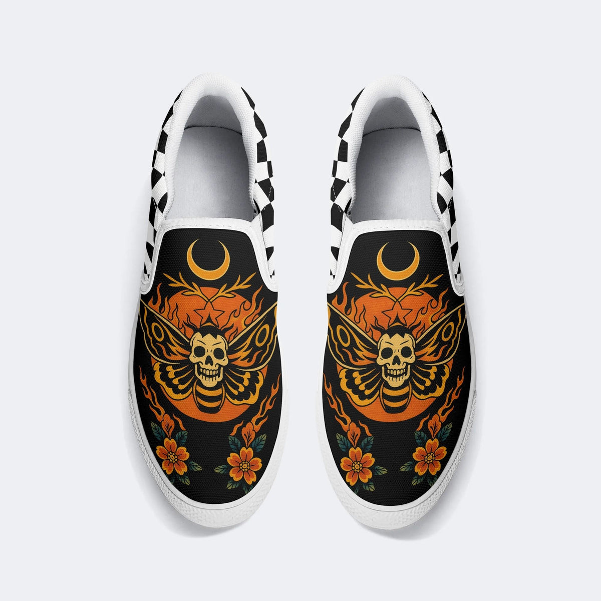Flaming Death Moth - Slip On Shoes