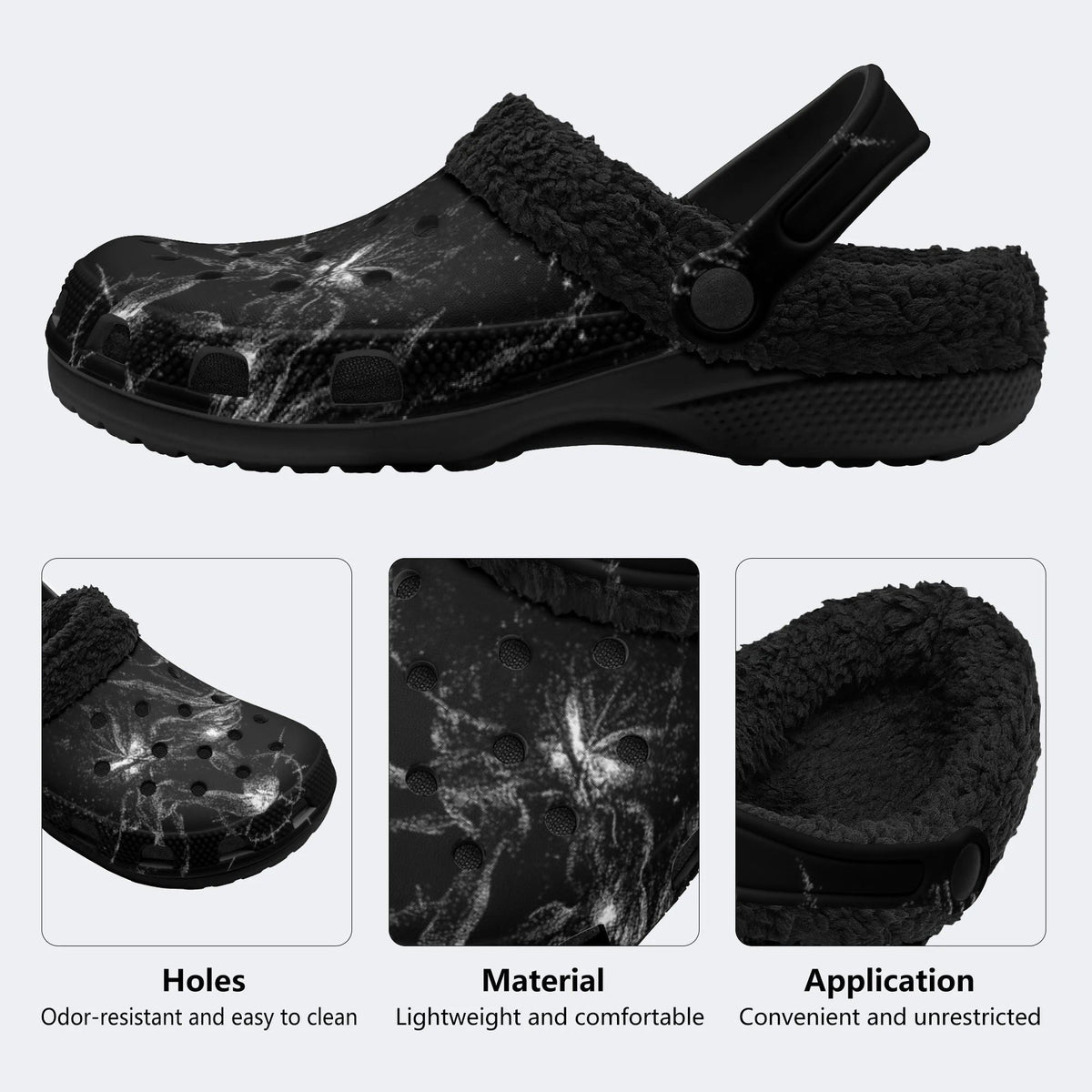 Thorn Floral - Fur Lined Slippers/Sandals