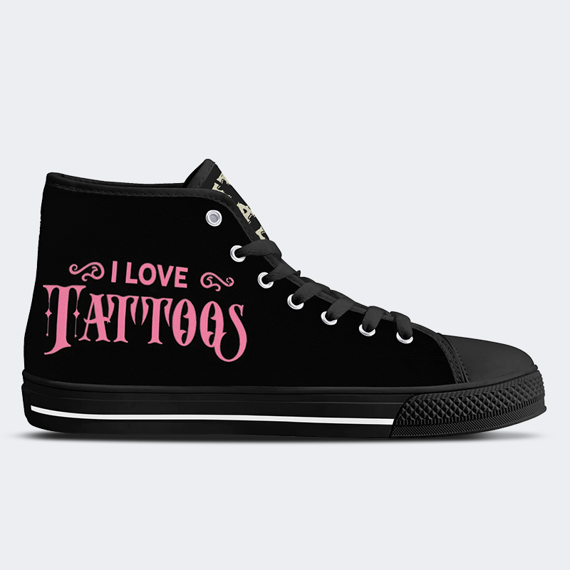 Unisex Tattoos Print - High Top Canvas