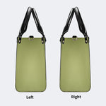Green Death Moth Floral Print - Leather Handbag