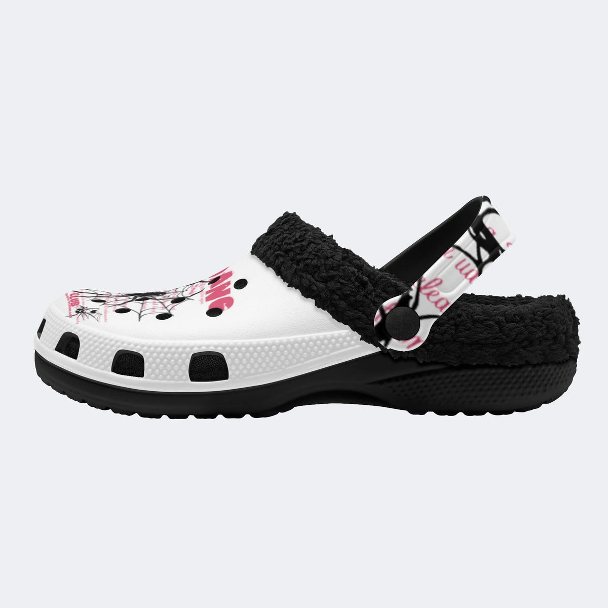 Dark Web Spider Graphic - Fur Lined Slippers/Sandals