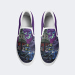 Skeleton Halloween House Car Ghost Weird Art Print - Slip On Shoes