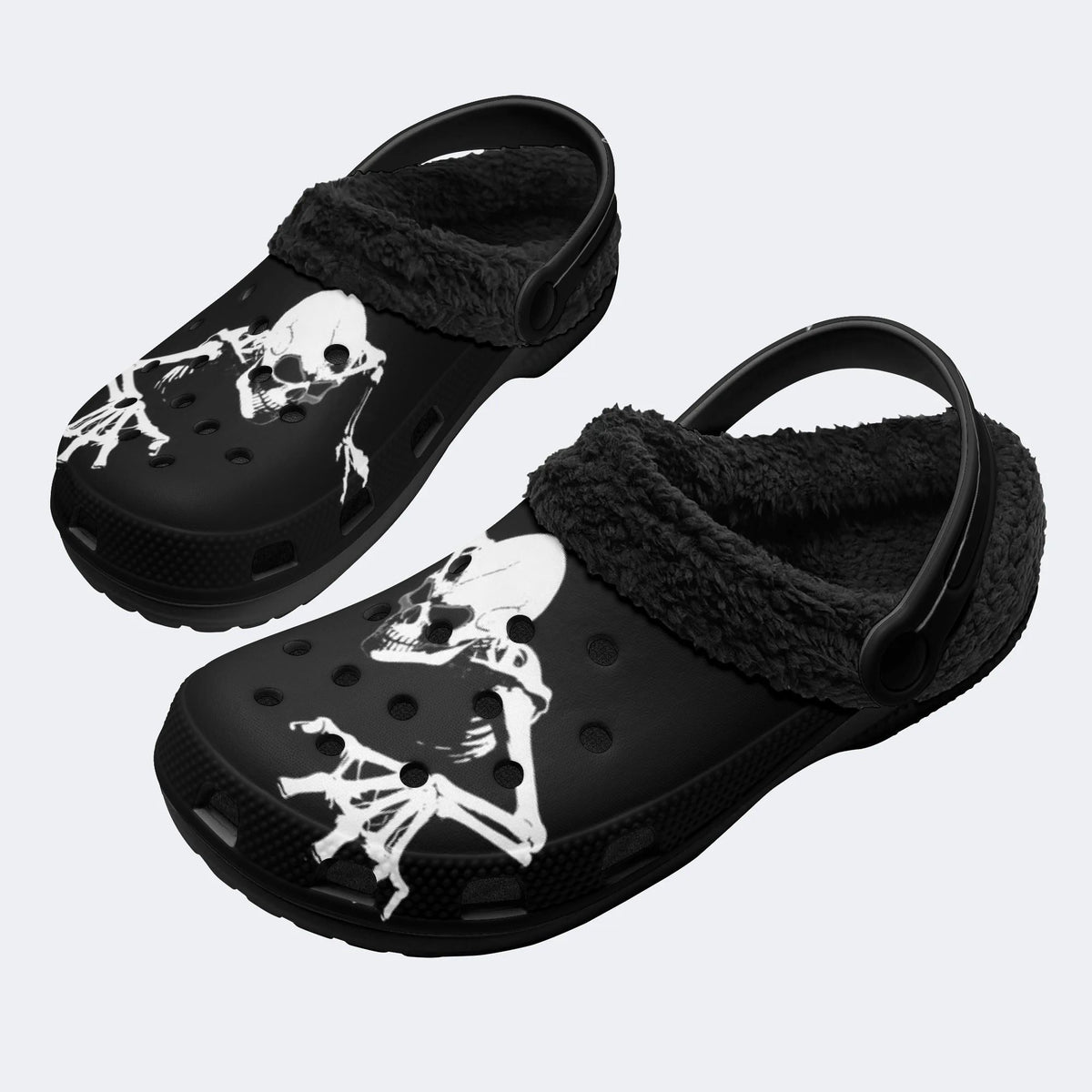 Creepy Skeleton Pulse - Fur Lined Slippers/Sandals