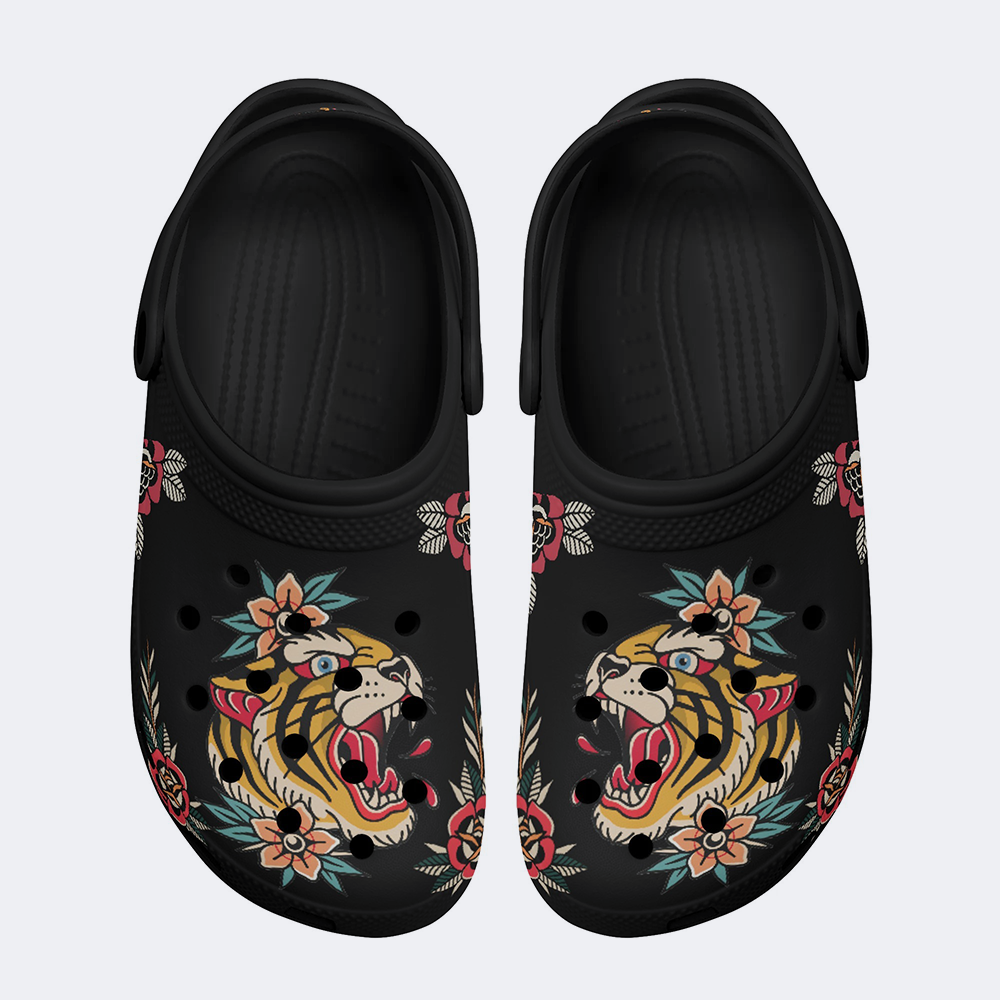 Flower Tiger Art Print - Slippers/Sandals