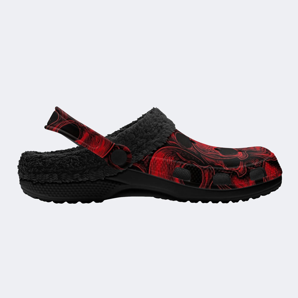 Gothic Red Skull Pack - Fur Lined Slippers/Sandals