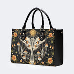 Retro Bohemian Sun Moon Star Moth - Leather Handbag