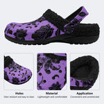 Moon Skull Floral - Fur Lined Slippers/Sandals