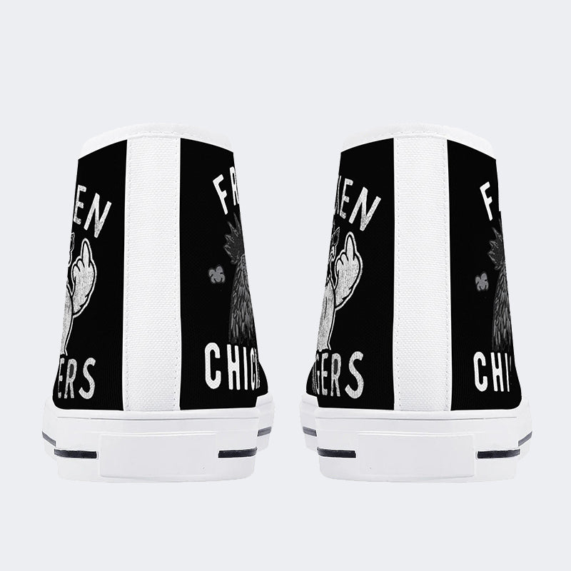 Chicken Middle Fingers Unisex - High Top Canvas