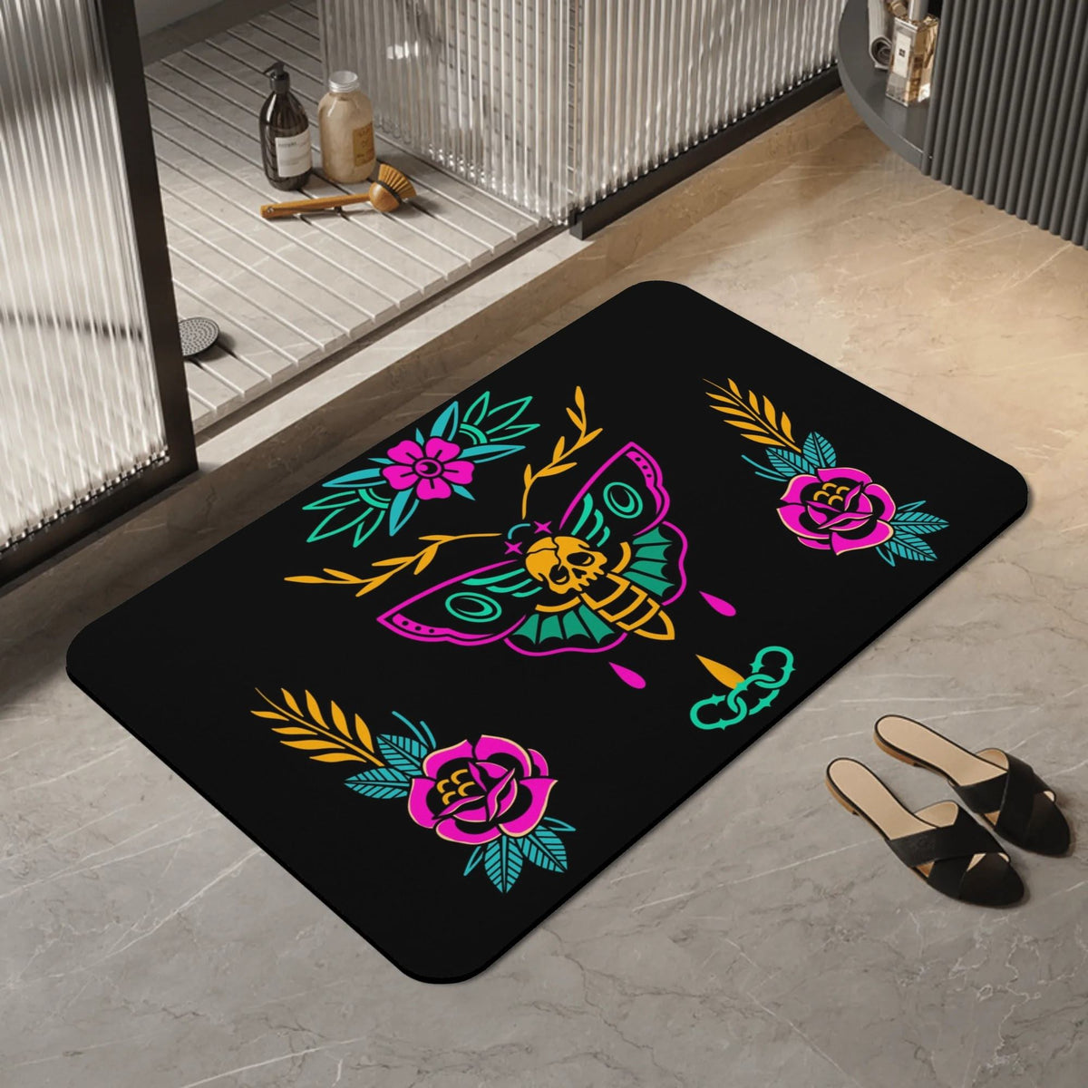 Colorful Death Moth Print - Foot Pad