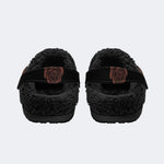 Skull Vintage Print - Fur Lined Slippers/Sandals