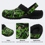 Spooky Poison Vial Skull‑Fur Lined Slippers Sandals