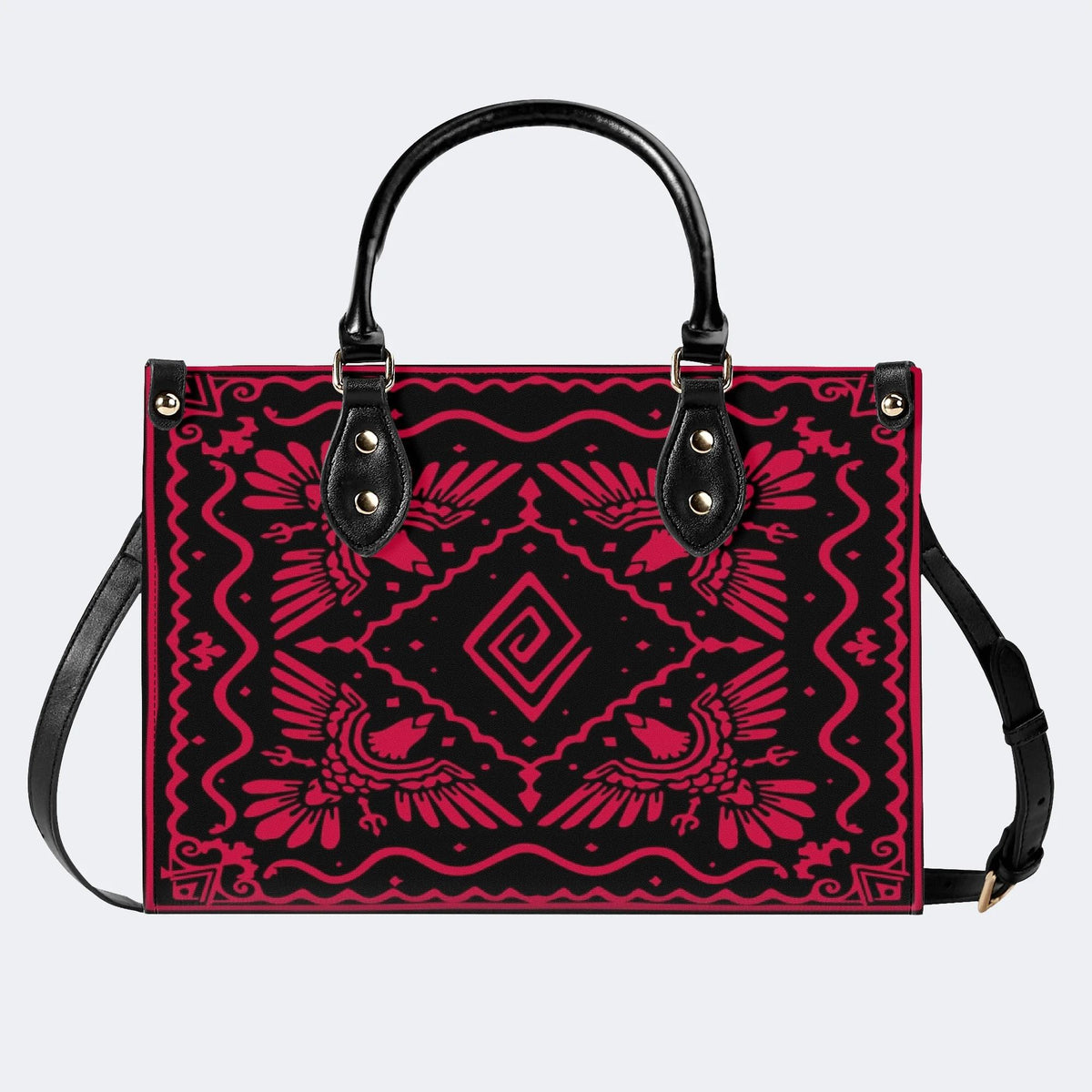 Red Eagle Totem - Leather Handbag