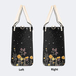 Skeleton Reading A Book Among Flowers - Leather Handbag