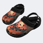 Skull Horror Print - Fur Lined Slippers/Sandals