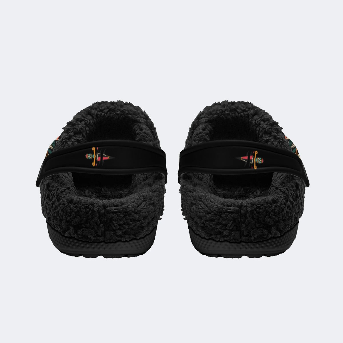 Skull Biker Print - Fur Lined Slippers/Sandals