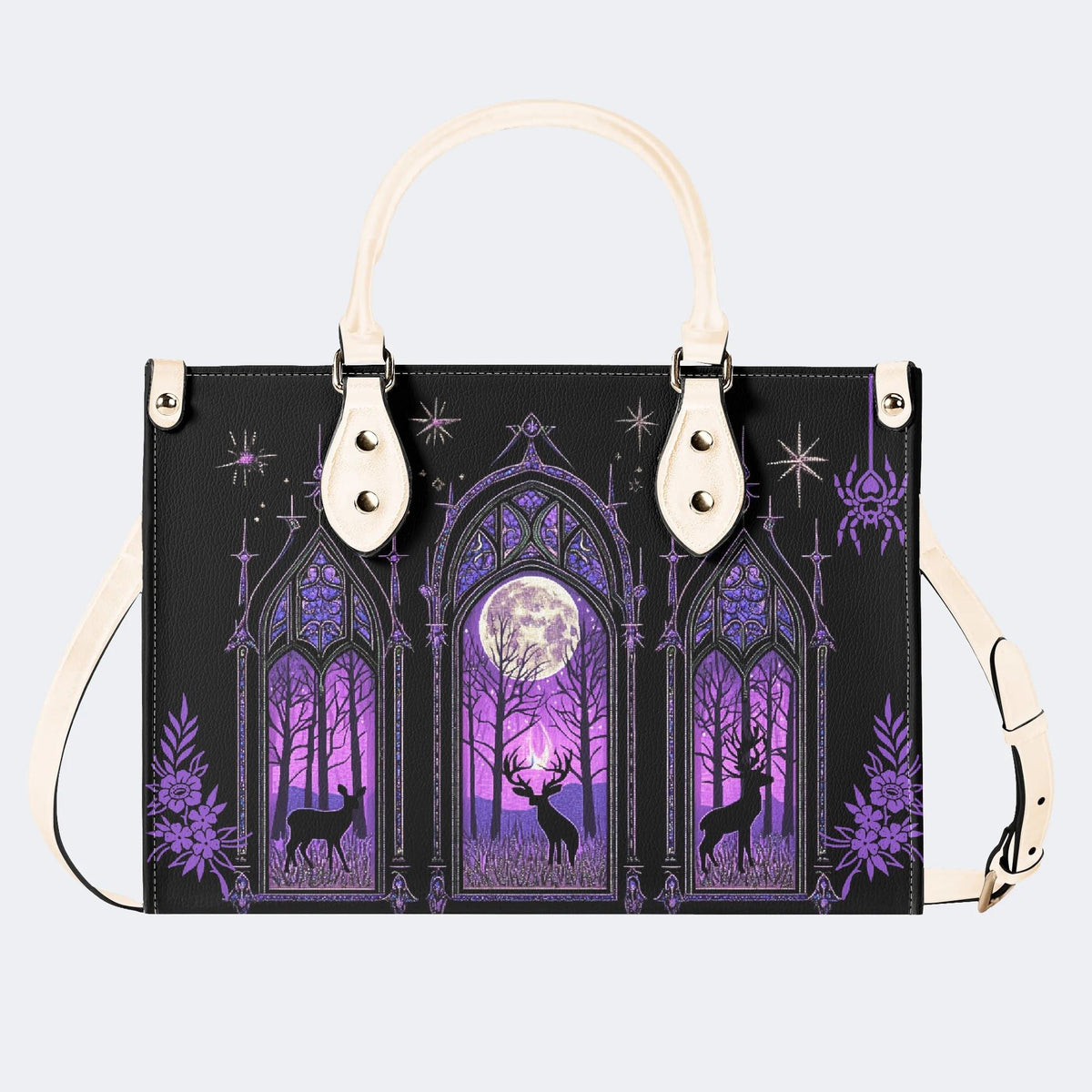 Forest Outside The Window - Leather Handbag