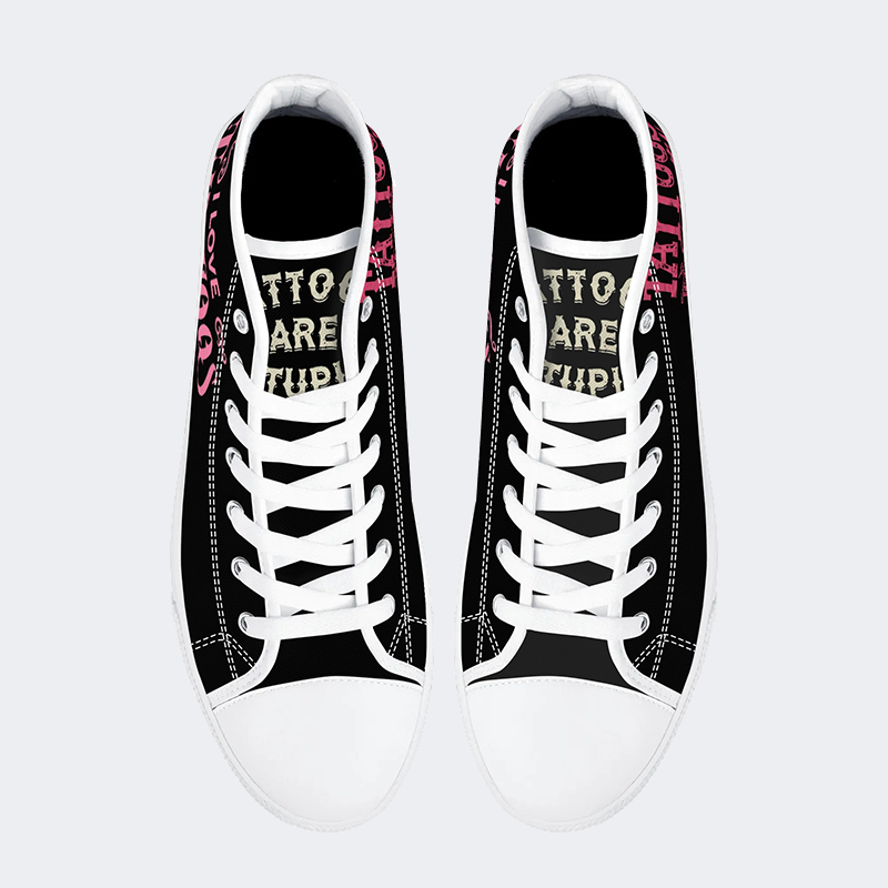 Unisex Tattoos Print - High Top Canvas