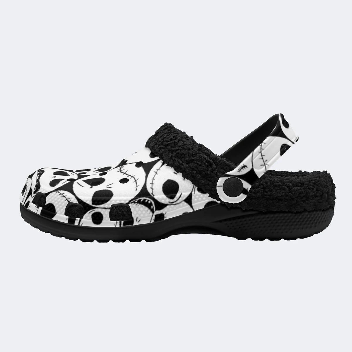 Jack Skellington Faces - Fur Lined Slippers/Sandals