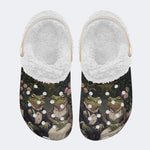 Personalized Couple Name Frog Couple Print - Fur Lined Slippers/Sandals