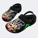 Zombie Skull Horror‑Fur Lined Slippers Sandals