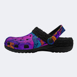 Psychedelic Purple Elephant - Fur Lined Slippers/Sandals