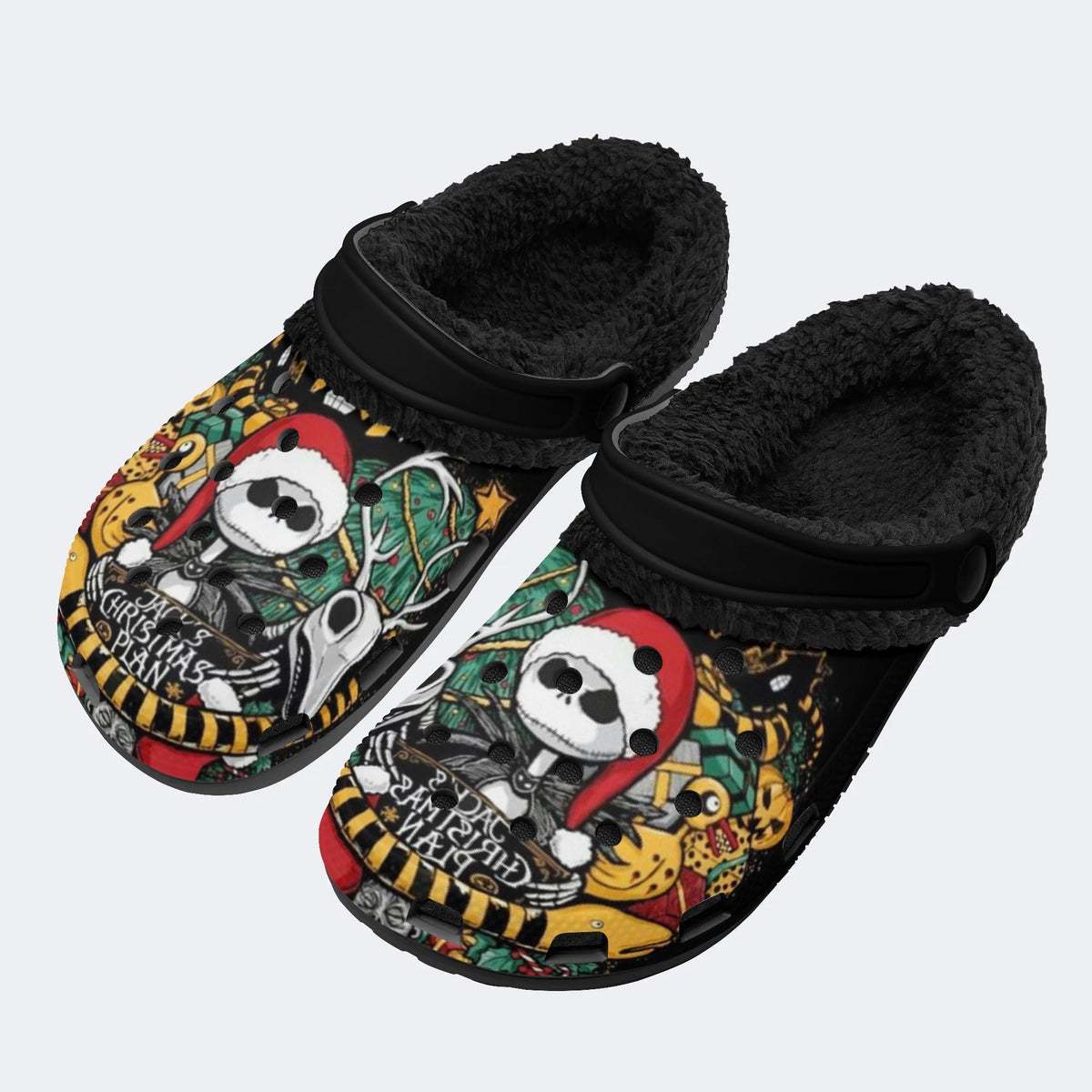 Gothmas Jack Skull - Fur Lined Slippers/Sandals