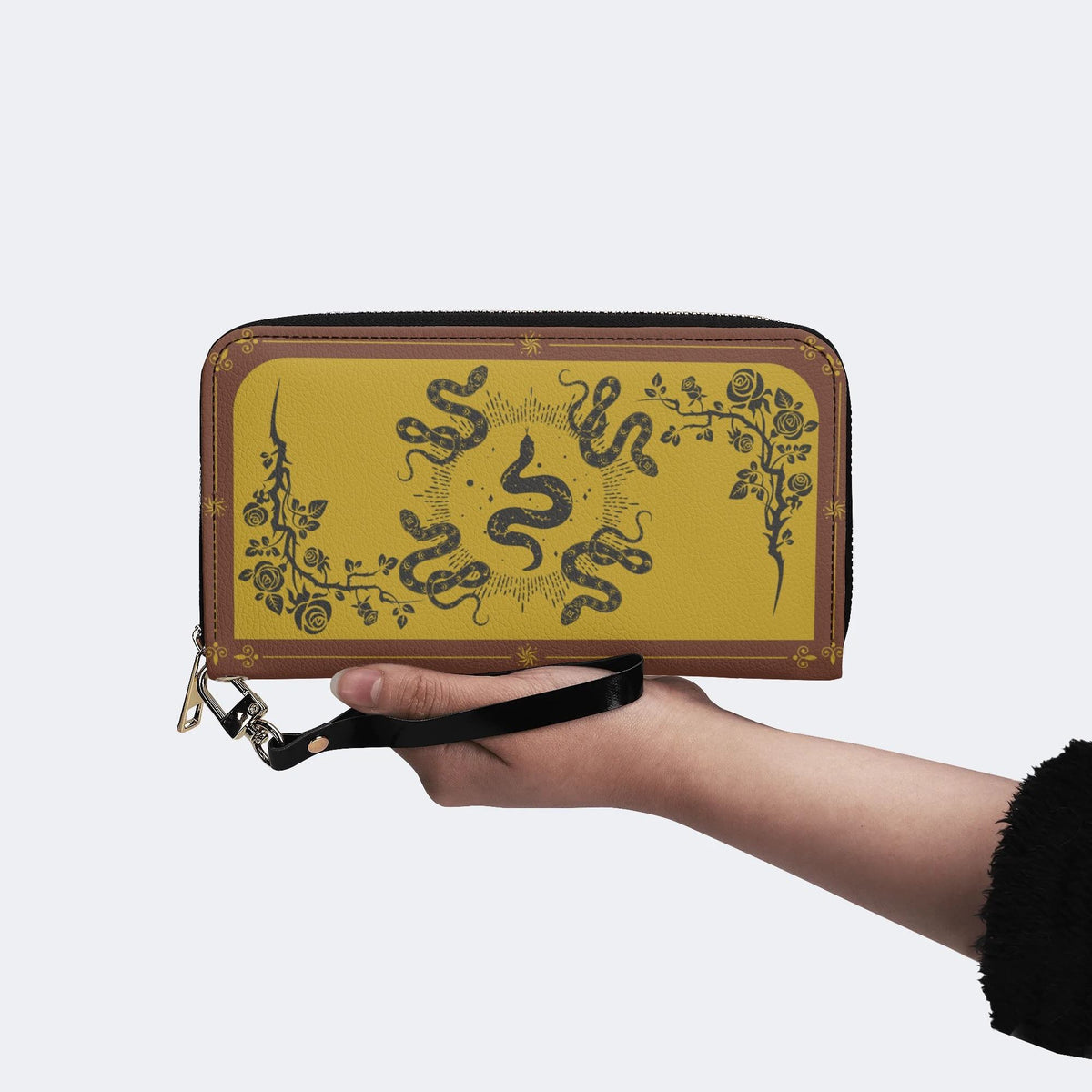 Inscribed Viper Print - Leather Wallet