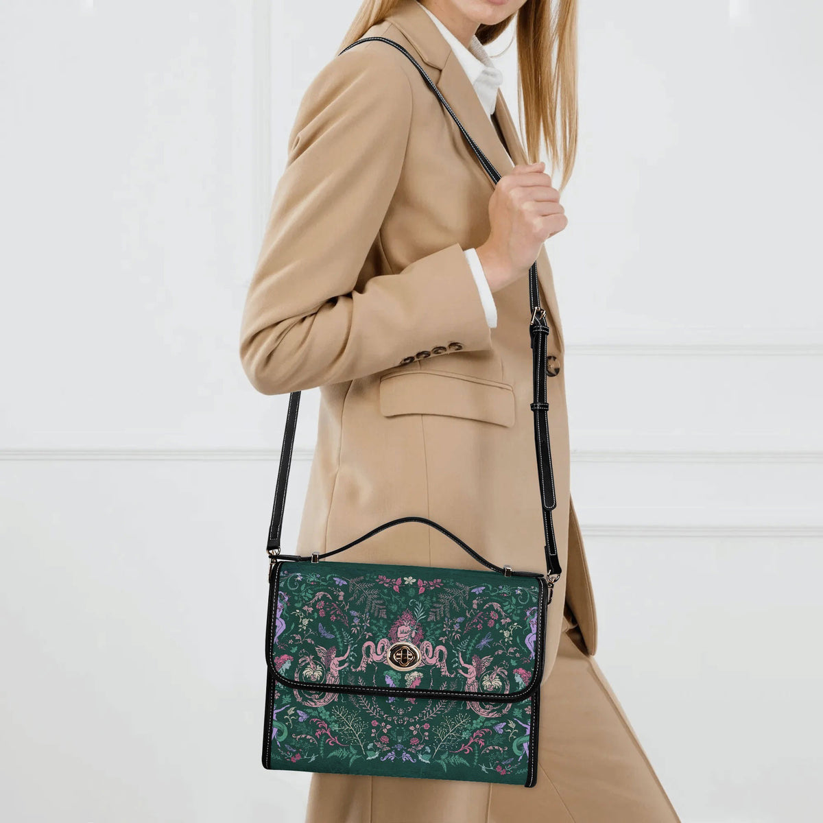 Wildflower Fairy Print - Leather Satchel Bag