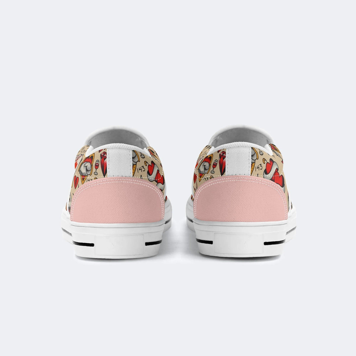 Red Love Heart - Slip On Shoes