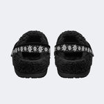 Unisex Metal Goat Print - Fur Lined Slippers