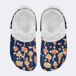 Fun Mushroom Print - Fur Lined Slippers/Sandals