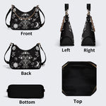 Sun Moon And Moth Print - Leather Crossbody Bag