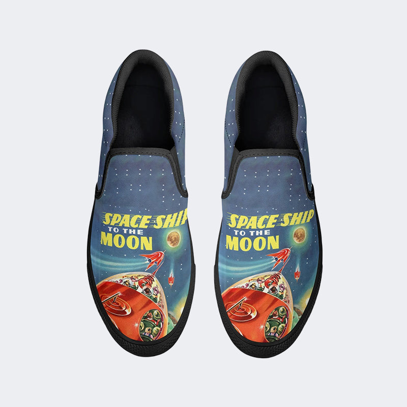 Let's Get The Fuck Away From The Shitty Humans Printed - Slip On Shoes