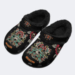 Traditional Frog Print - Fur Lined Slippers/Sandals