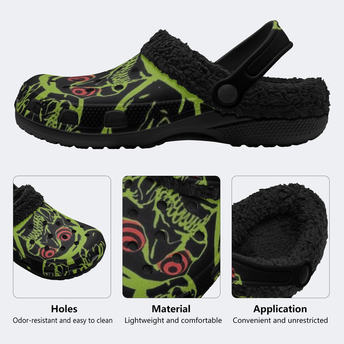 Toxic Swirl Demon - Fur Lined Slippers/Sandals