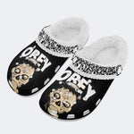 They Live Obey Print - Fur Lined Slippers/Sandals